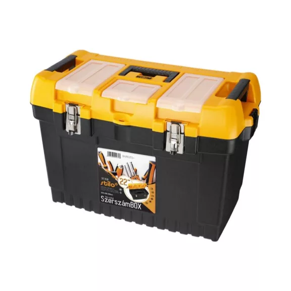 Stilo szerszámos láda, fém csattal 22coll, 564x310x388mm, STI1531 Stilo szerszámos láda, fém csattal 22coll, 564x310x388mm, STI1531