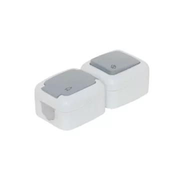   TP Váltó kapcsoló + 220V dugalj, fedéllel, függőleges, IP54, 3201-303-0601