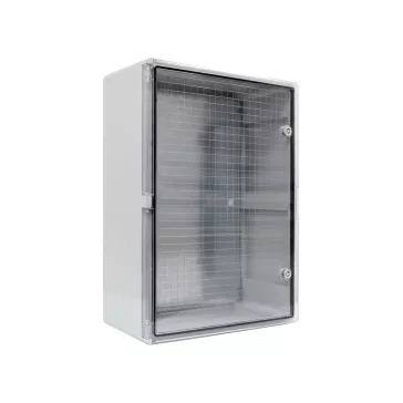 TP Eletric Műanyag elosztószekrény átlátszó ajtóval, 700x500x250mm, IP65, ABS, fém szerelőlappa