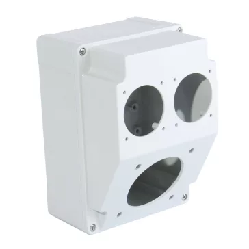 TP Üres ipari doboz 120×170mm fúrt 3 fázisú (75x75) aljzathoz+1 fázisú aljzathoz 2 furat, 3317-