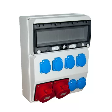   TP ipari doboz szerelt, vezeték nélkül, 6X(2P+F)+2x(5P32A) dugalj, IP44, 3360-600-0702HH