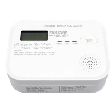   Tracon szén monoxid érzékelő 4,5 VDC (3×1,5V AA), >85 dB, CO218A