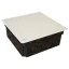 Tracon Perforált süllyesztett kötődoboz, négyzetes, fekete, 150(166)x65.3mm, IP44, D150X150