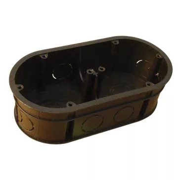   Tracon Perforált szerelvénydoboz süllyesztett, dupla, fekete, 70x140x70x44mm, IP44, D70D
