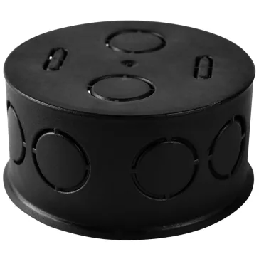   Tracon Perforált szerelvénydoboz süllyesztett, sima, fekete, 80x45mm, IP44, D80