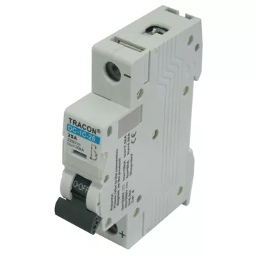   Tracon Egyenáramú kismegszakító PV rendszerekhez, 500V 6KA 1 pólus, C20A, DC-1C-20