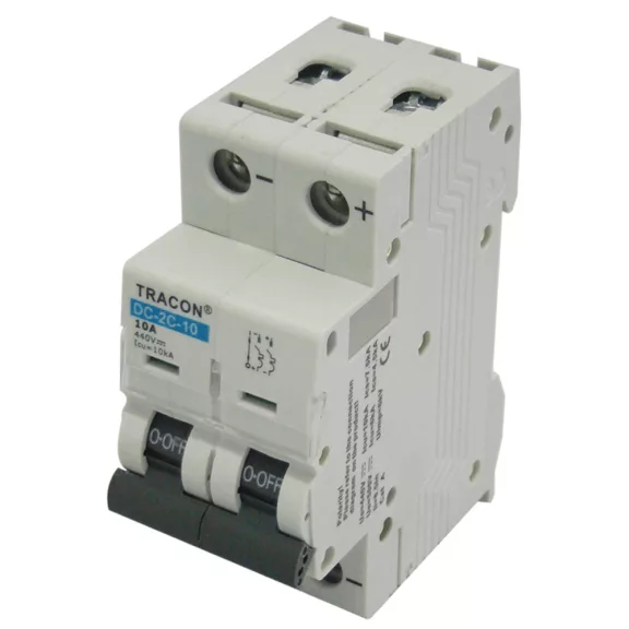 Tracon Egyenáramú kismegszakító PV rendszerekhez, 500V 6KA 2P 40A, DC-2C-40 Tracon Egyenáramú kismegszakító PV rendszerekhez, 500V 6KA 2P 40A, DC-2C-40