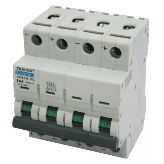 Tracon Egyenáramú kismegszakító PV rendszerekhez, 500V 6KA 4P 25A, DC-4C-25 Tracon Egyenáramú kismegszakító PV rendszerekhez, 500V 6KA 4P 25A, DC-4C-25