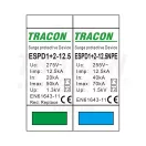 Tracon túlfeszültség levezető, T1+T2 AC típusú, cserélhető betéttel, ESPD1+2-12.5-1+1P Tracon túlfeszültség levezető, T1+T2 AC típusú, cserélhető betéttel, ESPD1+2-12.5-1+1P