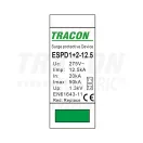 Tracon túlfeszültség levezető, T1+T2 AC típusú, cserélhető betéttel, ESPD1+2-12.5-1P Tracon túlfeszültség levezető, T1+T2 AC típusú, cserélhető betéttel, ESPD1+2-12.5-1P