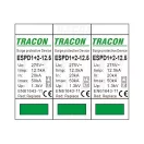 Tracon túlfeszültség levezető, T1+T2 AC típusú, cserélhető betéttel, ESPD1+2-12.5-3P Tracon túlfeszültség levezető, T1+T2 AC típusú, cserélhető betéttel, ESPD1+2-12.5-3P