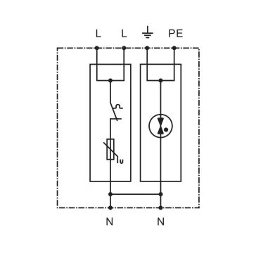   Tracon túlfeszültség levezető, T1+T2+T3 AC típusú, egybeépített, ESPD1+2+3-25-1+1P