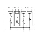 Tracon túlfeszültség levezető, T1+T2+T3 AC típusú, egybeépített, ESPD1+2+3-25-3+1P Tracon túlfeszültség levezető, T1+T2+T3 AC típusú, egybeépített, ESPD1+2+3-25-3+1P