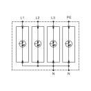 Tracon túlfeszültség levezető, T1+T2 AC típusú, egybeépített, ESPD1+2-50-3+1P Tracon túlfeszültség levezető, T1+T2 AC típusú, egybeépített, ESPD1+2-50-3+1P