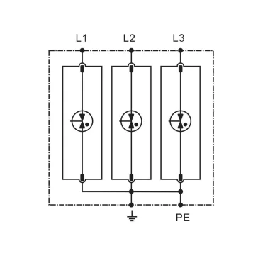   Tracon túlfeszültség levezető, T1+T2 AC típusú, egybeépített, ESPD1+2-50-3P