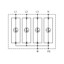 Tracon túlfeszültség levezető, T1+T2 AC típusú, egybeépített, ESPD1+2-50-4P Tracon túlfeszültség levezető, T1+T2 AC típusú, egybeépített, ESPD1+2-50-4P
