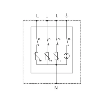   Tracon túlfeszültség levezető, T2+T3 AC típusú, egybeépített, ESPD2+3-40-3+1P