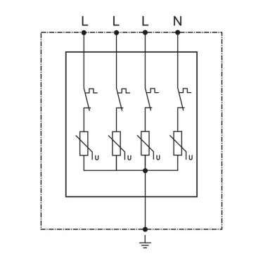   Tracon túlfeszültség levezető, T2+T3 AC típusú, egybeépített, ESPD2+3-40-4P