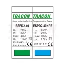 Tracon túlfeszültség levezető, T2 AC típusú, cserélhető betéttel, ESPD2-40-1+1P