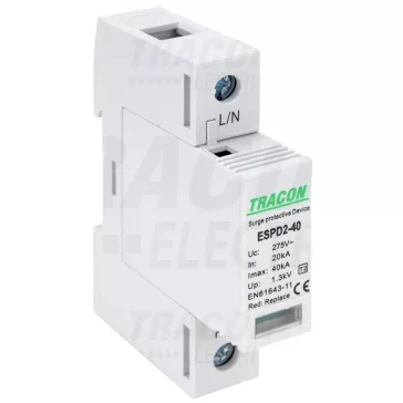   Tracon túlfeszültség levezető, T2 AC típusú, cserélhető betéttel, ESPD2-40-1P
