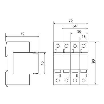   Tracon túlfeszültség levezető, T2 AC típusú, cserélhető betéttel, ESPD2-40-3+1P
