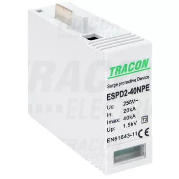   Tracon túlfeszültség levezető betét, T2 AC típusú, 40 NPE, ESPD2-40NPE