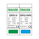 Tracon túlfeszültség levezető, T2 AC típusú, cserélhető betéttel, ESPD2-70-1+1P Tracon túlfeszültség levezető, T2 AC típusú, cserélhető betéttel, ESPD2-70-1+1P