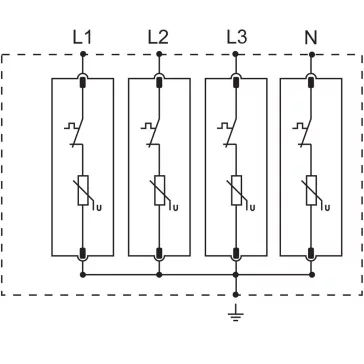   Tracon túlfeszültség levezető, T2 AC típusú, cserélhető betéttel, ESPD2-70-4P