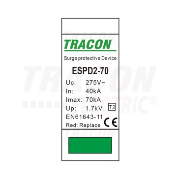   Tracon túlfeszültség levezető betét, T2 AC típusú, 70 M, ESPD2-70M