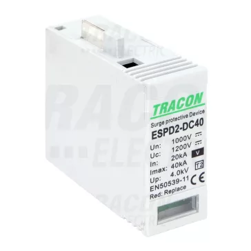   Tracon túlfeszültség levezető, T2 DC típusú V, betét 1000V, ESPD2-DC40-1000V