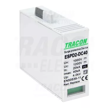  Tracon túlfeszültség levezető, T2 DC típusú VG, betét 1000V, ESPD2-DC40-1000VG