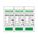 Tracon túlfeszültség levezető, T2 DC típusú, cserélhető betéttel, ESPD2-DC40-1000 Tracon túlfeszültség levezető, T2 DC típusú, cserélhető betéttel, ESPD2-DC40-1000