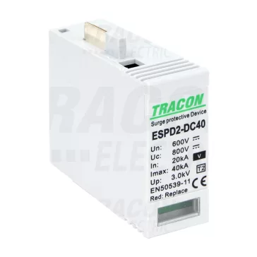   Tracon túlfeszültség levezető betét, T2 DC típusú V, 600V, ESPD2-DC40-600V