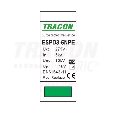   Tracon túlfeszültség levezető, T3 AC típusú, egybeépített, ESPD3-5-1+1P