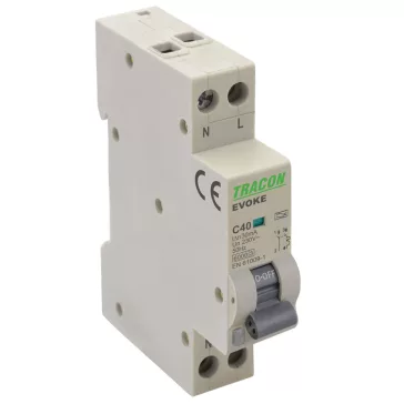 Tracon kombinált fi relé AC 1P+N C6A 30mA, EVOKEC603