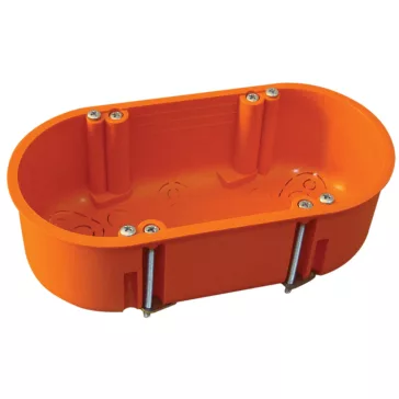   Tracon Gipszkarton szerelvénydoboz, dupla, fedél nélkül, narancssárga, 140x65x45mm, IP44, GD71D