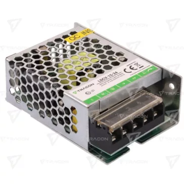   Tracon fémházas beltéri led tápegység 0-0,65A-ig 15W-os 24V DC, LDCV-15-24