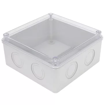   Tracon Falon kívüli kötődoboz könnyített oldalfallal átlátszó fedéllel 150x150x70mm, MED15157T