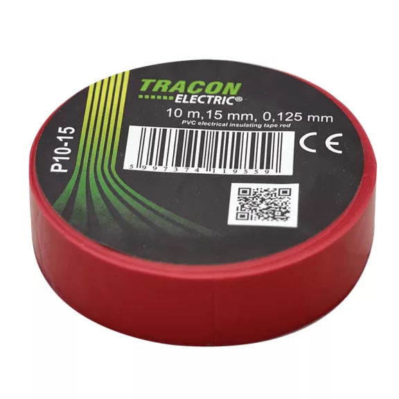 Tracon P10-15 Szigetelőszalag, piros Tracon P10-15 Szigetelőszalag, piros