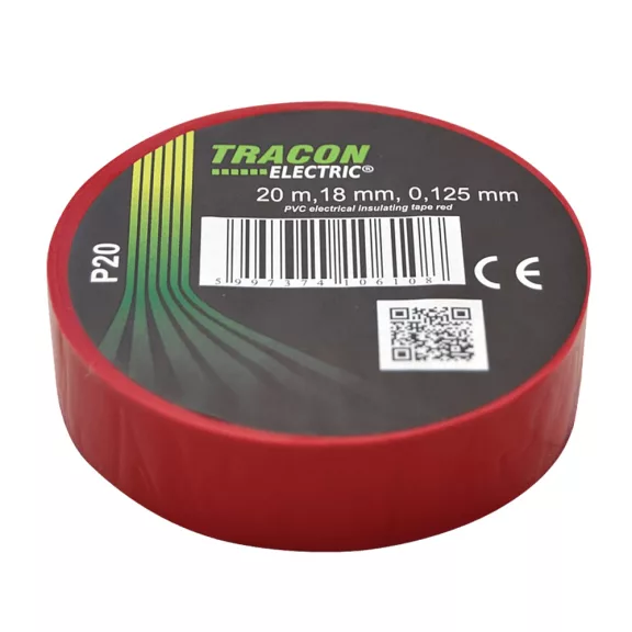 Tracon P20 Szigetelőszalag, piros Tracon P20 Szigetelőszalag, piros