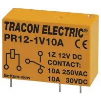 Tracon Print relé 1xCO érintkező 10A 12V DC, PR12-1V10A