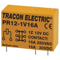 Tracon Print relé 1xCO érintkező 16A 12V DC, PR12-1V16A