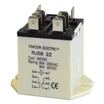   Tracon Teljesítmény relé 2 CO váltóérintkező 30A-es 230V-os AC, RJ08-240AC,