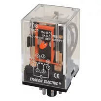   Tracon Ipari teljesítmény relé 2 váltóérintkező 3A-es 230V-os AC 28V-os DC, RM08-240AC