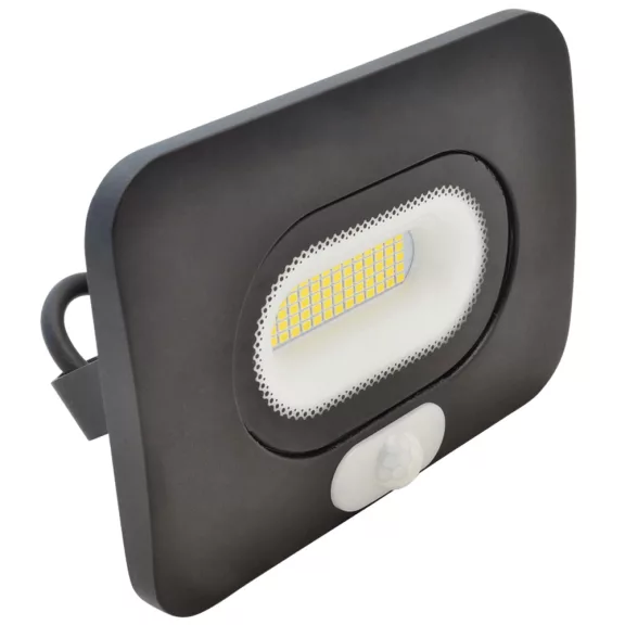 Tracon mozgásérzékelős led reflektor fekete 10W 750lm 4000K IP65, RSMDLM10 Tracon mozgásérzékelős led reflektor fekete 10W 750lm 4000K IP65, RSMDLM10