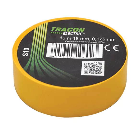 Tracon S10 Szigetelőszalag, sárga Tracon S10 Szigetelőszalag, sárga
