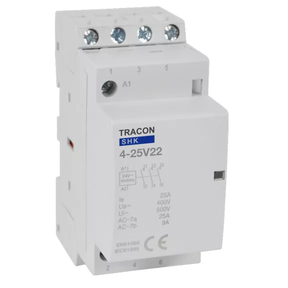 Tracon Installációs moduláris kontaktor, SHK4-25V22 Tracon Installációs moduláris kontaktor, SHK4-25V22