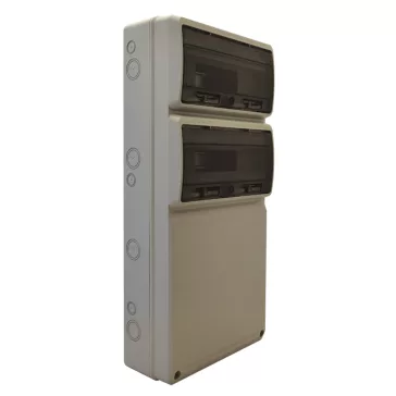   Tracon Ipari elosztó doboz szerelősínnel 32 modul, 685×330×150mm, IP65, TDB683315
