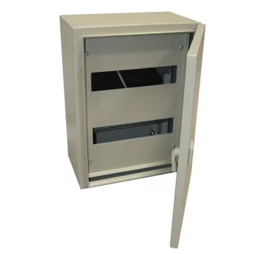   Tracon TFE403020M Fém elosztószekrény, maszkos, acél, szürke 2x12 mod, 400x300x200mm, IP55