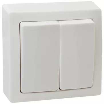   Tracon Falon kívüli 2-áramkörös kapcsoló 10AX/250VAC, IP20 (105), TFK105
